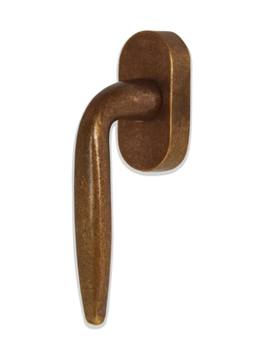 TALIA - DK bronze window handle on rose by GIARA ART DESIGN-BRONZE - view 2